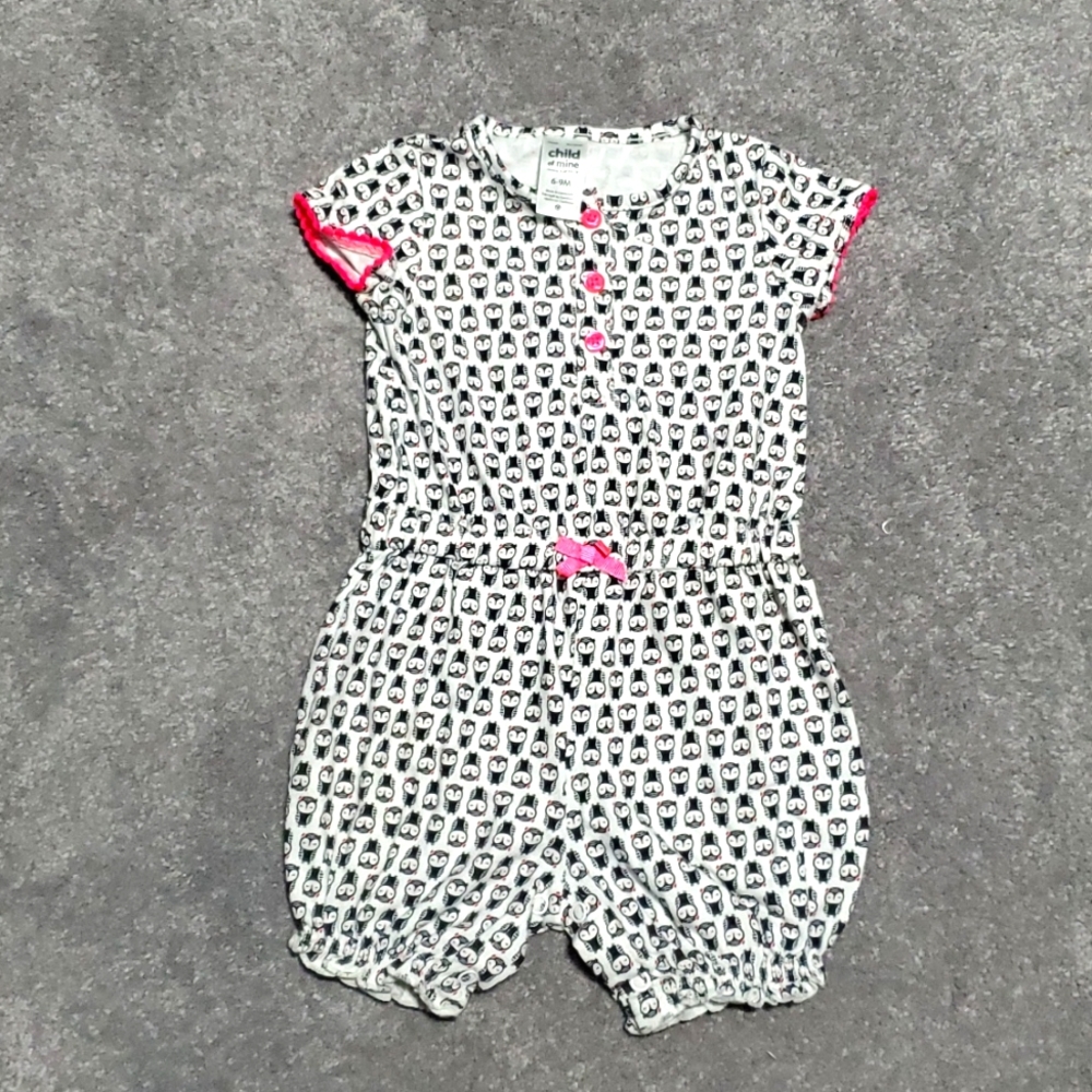 NWOT Child of Mine size 6-9M Pink and White Owl Print Onsie